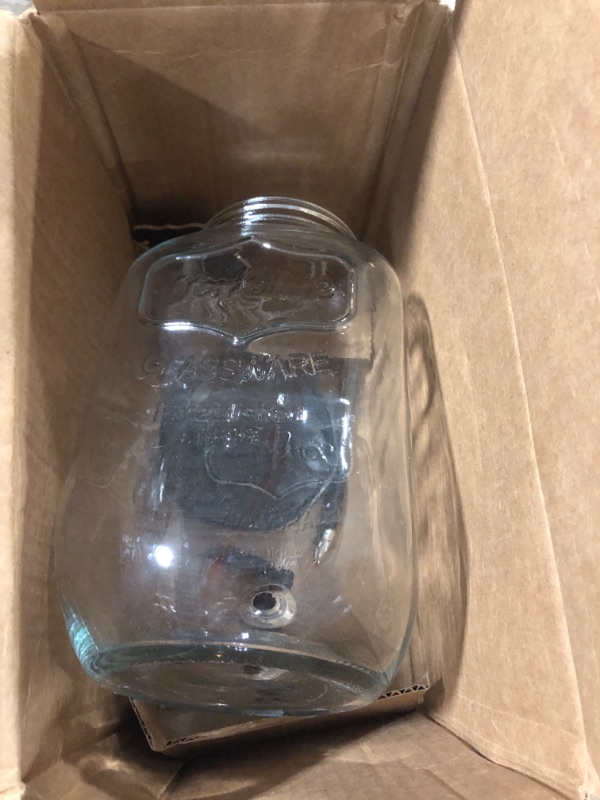 Photo 1 of 1 Gallon Drink Dispenser with Spigot 18/8 Stainless Steel – Airtight & Leakproof Glass Sun Tea Jar with Anti-Rust Lids, Beverage Dispenser for Parties (Black)