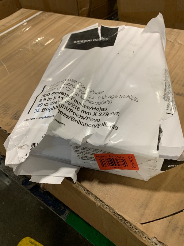 Photo 1 of Amazon Basics Multipurpose Copy Printer Paper, 8.5 x 11 inches, 20 lb, 1 Ream, 500 Sheets, 92 Bright, White