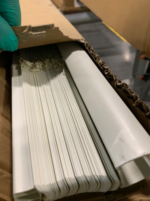 Photo 1 of ***USED*****CHICOLOGY Cordless Mini Blinds, 1-Inch Slats, Vinyl Window Shades, Room Darkening & Privacy, Easy Install - Ideal for Windows, Doors, Campers - Alabaster (Commercial Grade), 78" W x 84" H . 