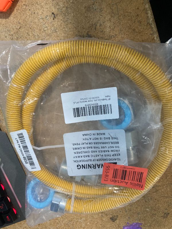 Photo 1 of   48" Gas Dryer Hose Kit,Stainless Steel Stove Gas Line with Connector 1/2" MIP 1/2"FIP 3/4"MIP Fitting,5/8" OD(1/2" ID) Gas Connector Kit for Stove,Gas Stove, Dryer,Water Heater-by MIFLUS