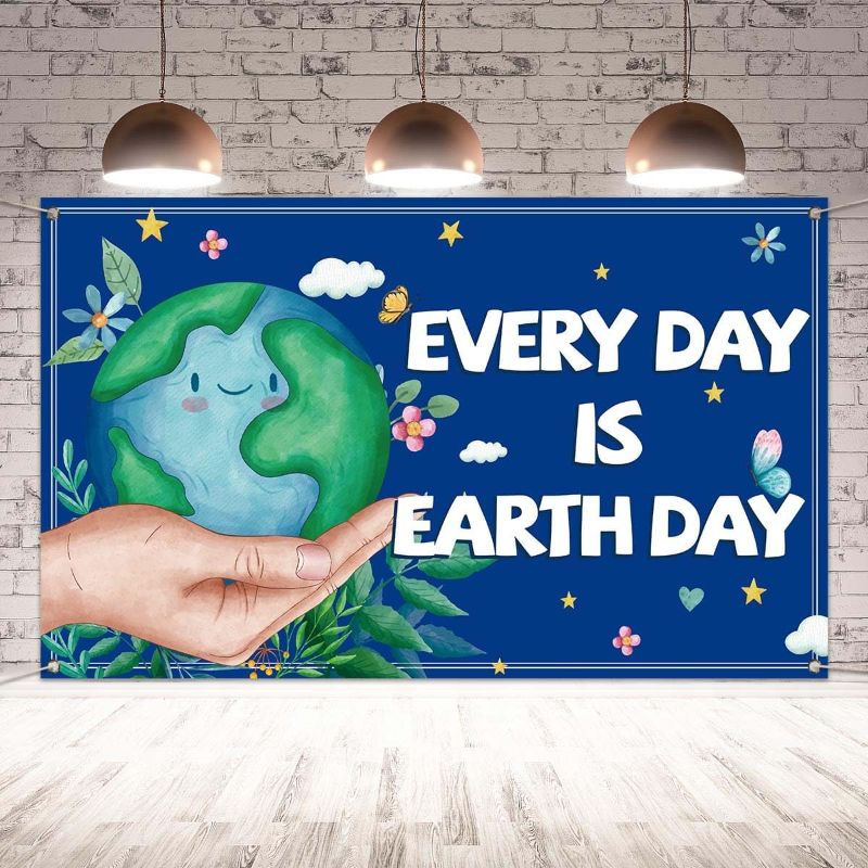 Photo 1 of 
Every Day is Earth Day Backdrop for Photography Earth Day Banner April 22 Environmental Protection Earth Day Decorations and Supplies for Home