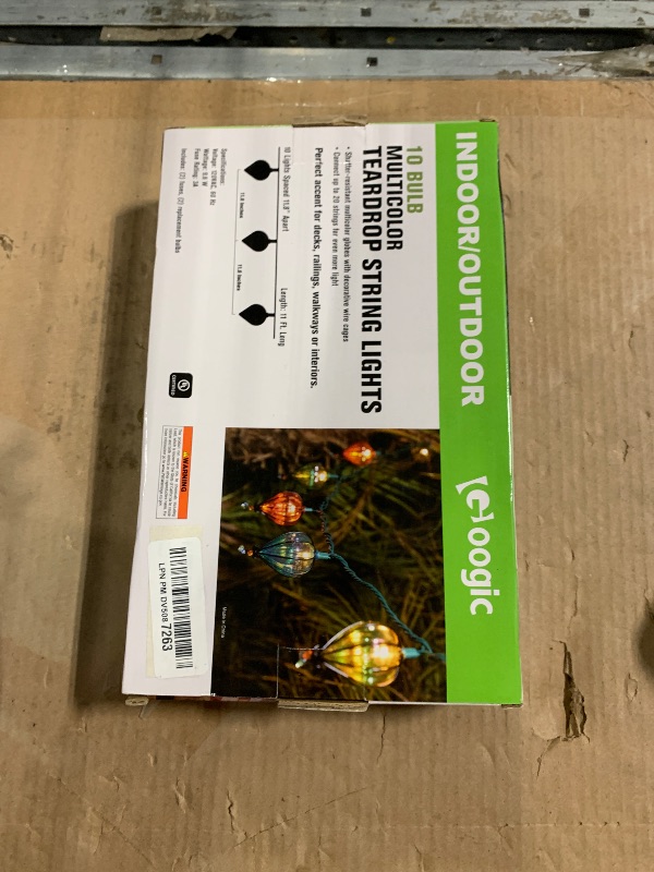 Photo 1 of GOOGIC 11FT Multicolor String Lights with 10 Bulbs, Colored Backyard Patio Lights String Lights, Hanging Indoor/Outdoor UL Listed for Bistro Wedding Party Bedroom Decor, 2PCS