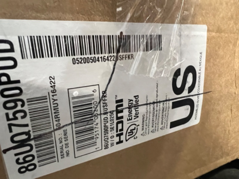 Photo 1 of ** BROKEN ** FOR PARTS ONLY NO RETURNS ** LG UQ7590 86-Inch Class UHD Smart TV 86UQ7590PUD, 2022 - AI-Powered 4K, Alexa Built-In, Grey