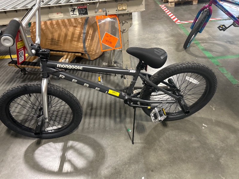 Photo 1 of ** similar image** Mongoose Legion Mag Kids Freestyle Sidewalk BMX Bike, Beginner Riders, Girls and Boys, 20-Inch Stylish Aluminum Mag Wheels With 4 Axle Pegs, Hi-Ten Steel Frame, Micro Drive 40x16T BMX Gearing, Silver