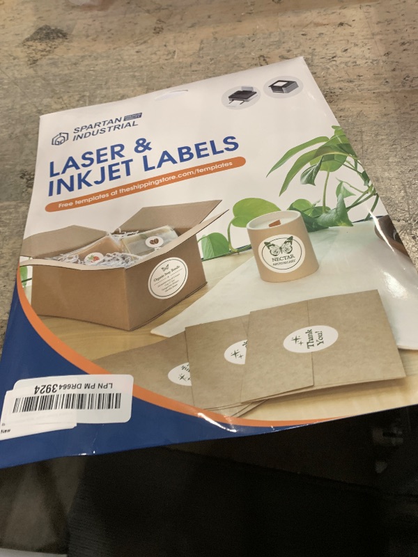 Photo 1 of 1" Circle Printable Labels Compatible with Inkjet and Laser Printers - 30 Sheets, 1890 Matte White Round Stickers for Pricing, Product Labeling, and Custom Tags - Spartan Industrial