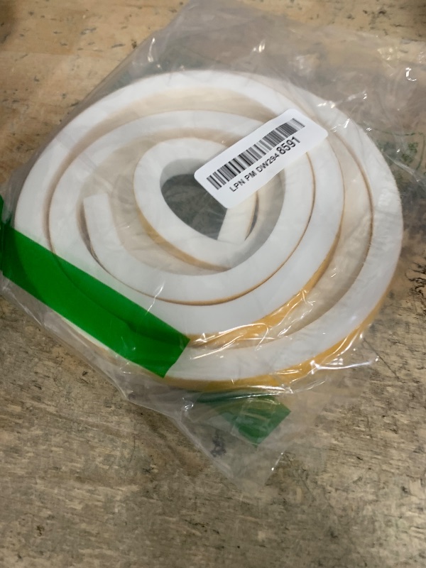 Photo 1 of 13 Feet Weather Stripping Door Seal - 1/2" Wide X 1/2" Thick Door Bottom Seal Strip High Density Foam Tape Adhesive Rubber Strip for Door Soundproofing, Window Insulation (13FT, White)