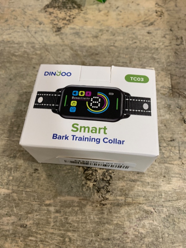 Photo 1 of Dog Bark Collar, DINJOO Bark Collar for Large Medium Small Dogs,Smart Bark Collar,Rechargeable Anti Barking Training Collar with 8 Adjustable Sensitivity,Bark Shock Collar with Beep