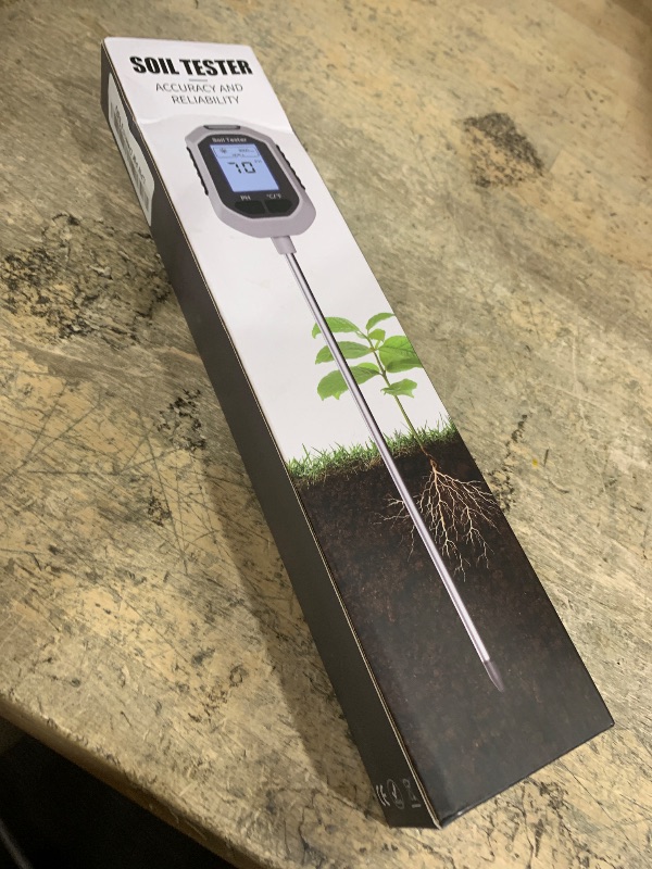 Photo 1 of 4-in-1 Soil Moisture Meter Digital Plant Temperature/Soil Moisture/PH Meter/Sunlight Intensity Backlight LCD Display Soil Test Meter for Gardening, Farming and Outdoor Plants