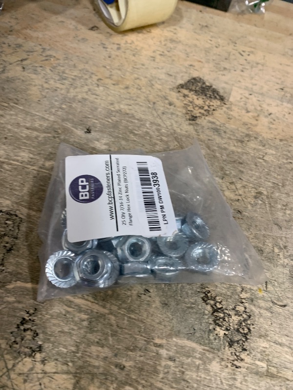 Photo 1 of 25 Qty 7/16-14 Zinc Plated Serrated Flange Hex Lock Nuts (BCP272)