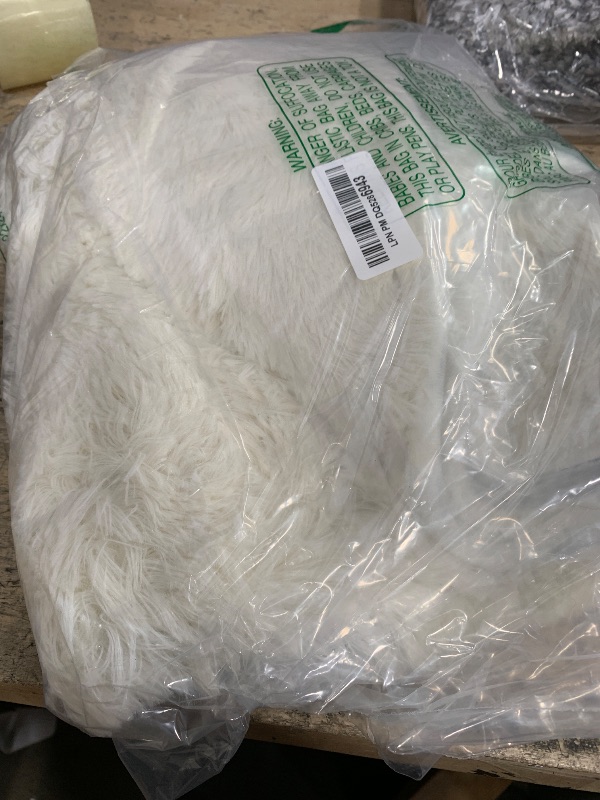 Photo 1 of Ophanie Round Rug 4Ft Ivory Circle Area Rug, Aesthetic Room Decor, Fluffy Fuzzy Bedroom Carpet, Plush Soft Shaggy Cream Living Room Rugs for Kids Home Decor, Nursery