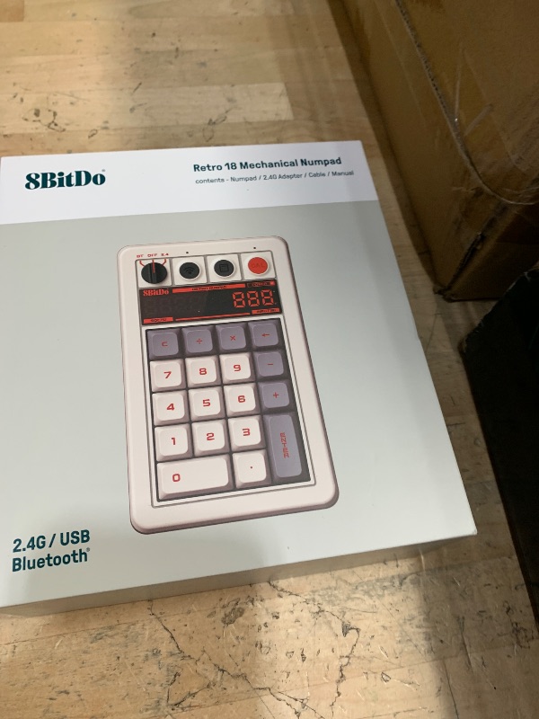 Photo 1 of 8BitDo Retro 18 Mechanical Numpad, Supports Calculator Mode, Bluetooth/2.4G/Wired Numpad for Windows and Android - N Edition