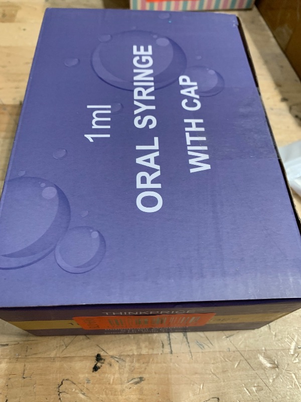 Photo 1 of 50 Pcs 1ml Syringes with Caps Oral Dispenser Individually Sterile Warpped for Medicine Dropper, Colostrum Collect Feeding Pets, Liquid