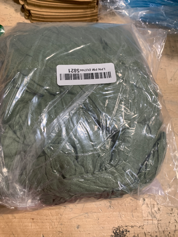 Photo 1 of 10 Pack Sage Green Cheesecloth Table Runner 6FT Boho Gauze Fabric Table Runner Vintage Rustic Sheer Runners for Wedding Party Bridal Baby Shower Long Table Decorations
