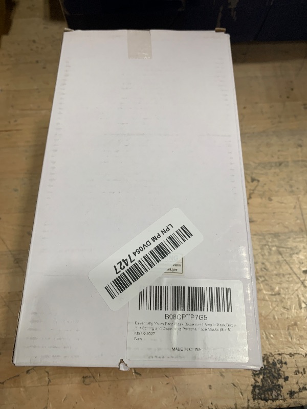 Photo 1 of Essentially Yours Face Mask Dispenser | Acrylic Mask Box with Cover for Storing and Dispensing Personal Face Masks (Black)