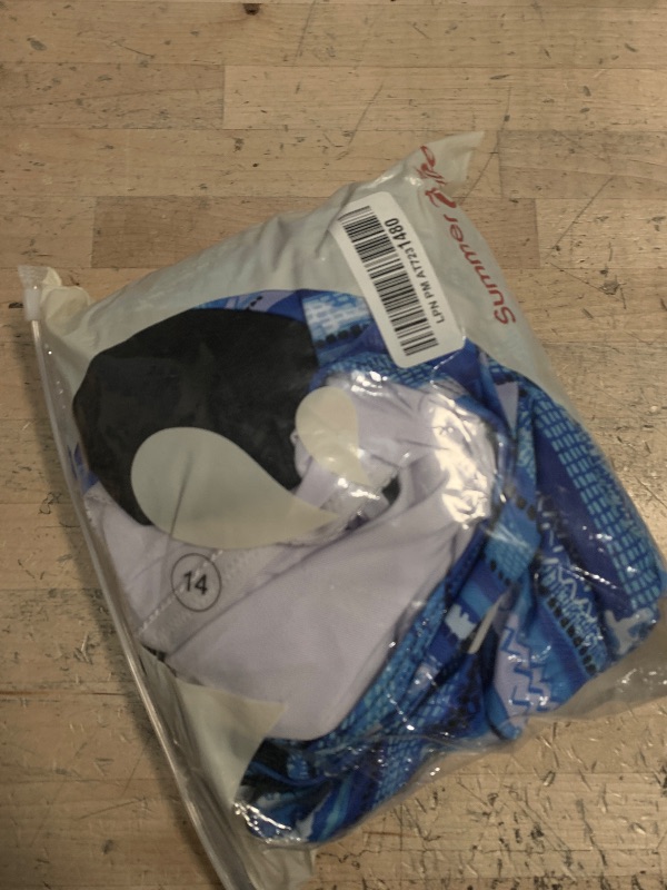 Photo 1 of *TOP SIZE 10/ BOTTOM SIZE 14* Summer Mae Blouson Tankini Swimsuits for Women 2025 Tummy Control Two Piece Bathing Suits with Sporty Pockets Swim Shorts Blue Ocean Ripples Size 14