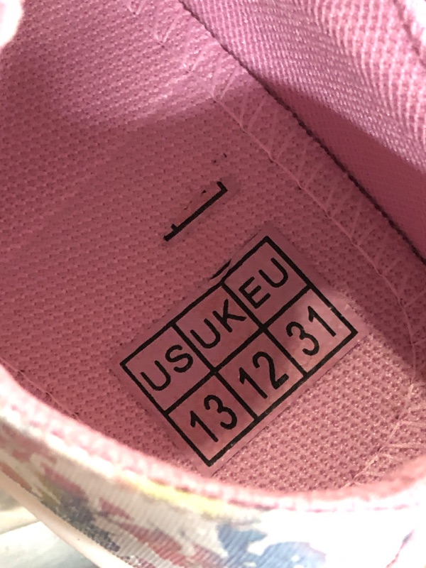 Photo 1 of (see all images) EUXTERPA Toddler Light Up Sneakers Kids Casual Canvas Shoes with Adjustable Strap for Girls, Pink Purple Unicorn, Little Kid Size 13