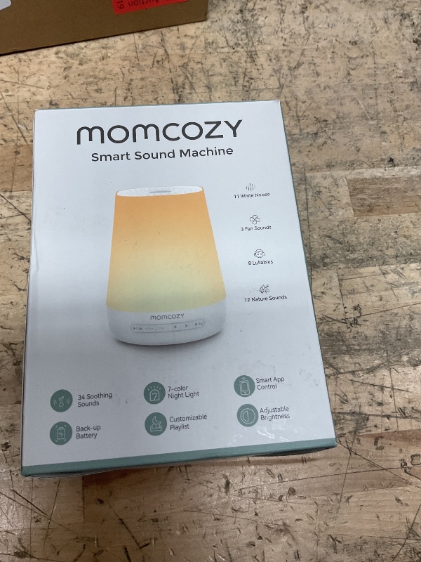Photo 1 of Baby Sound Machine, Momcozy White Noise Machine for Baby Sleeping with Night Light, Toddler Sleep Trainer with 34 Soothing Sounds, Timer, App Remote Control, Personal Sleep Routine (Blue)
