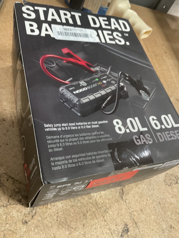 Photo 1 of *FOR PARTS ONLY/ DOES NOT TURN ON/ MISSING CHARGER* NOCO Boost HD GB70 2000A UltraSafe Car Battery Jump Starter, 12V Battery Booster Pack, Jump Box, Portable Charger and Jumper Cables for 8.0L Gasoline and 6.0L Diesel Engines