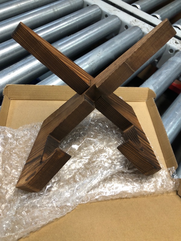 Photo 1 of **BOTH PIECES HAVE SAME CUTOUTS, DOESN'T FIT CORRECTLY** Wooden Cookbook Display Stand Holder - Adjustable, Foldable, Rustic Wood Design, Great for Kitchen Countertops, Tablets, Recipe Books, and Photos, Perfect Gift for Home Chefs and Cooking Lovers