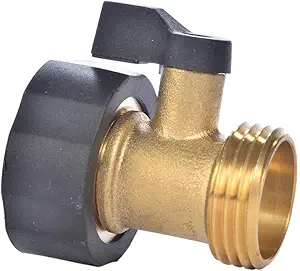 Photo 1 of 3/.4" Brass Garden Hose Shut Off Valve,1-Way Restricted-Flow Water Shut-Off, Fits 3/4 Inch Hose Connector
