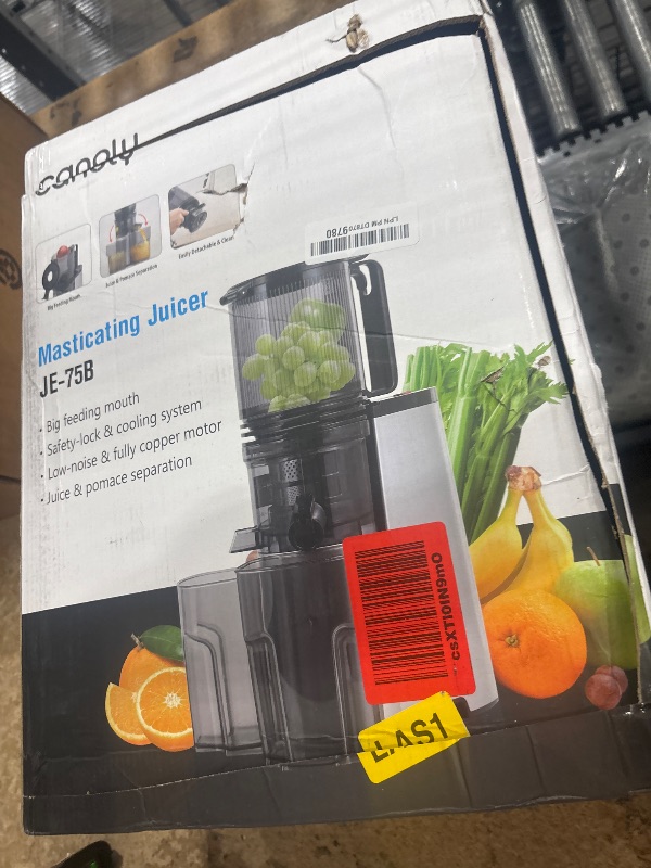 Photo 1 of Cold Press Juicer, 5.8" Wide Feed Chute Juice Extractor Machine with 400W, High Juice Yield, Slow Masticating Juicer for Whole Vegetables & Fruits, Premium Silver