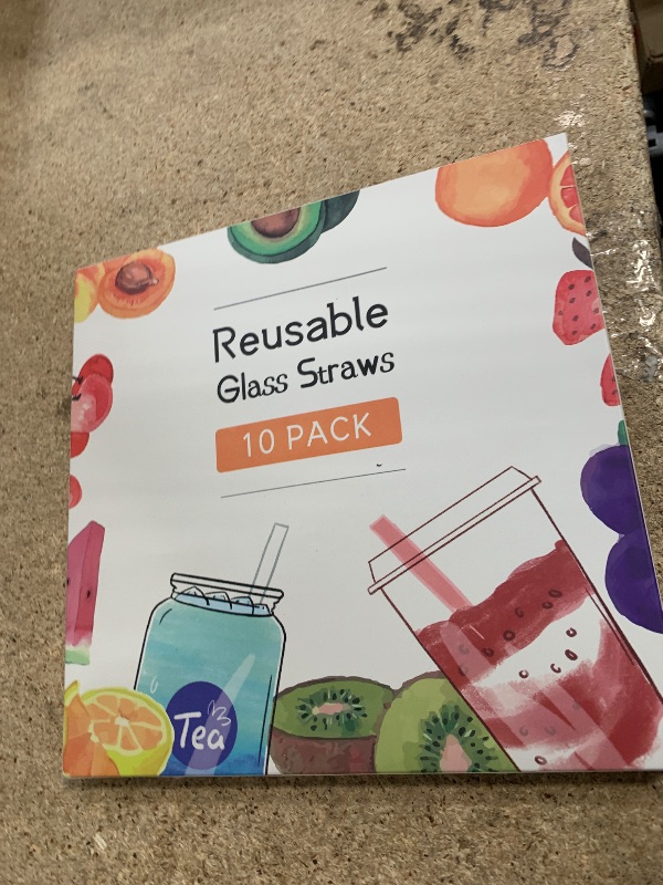 Photo 1 of [10 Pcs] Reusable Short Bent Glass Straws - 6" x 10 mm Clear Glass Straws Shatter Resistant Cocktail Straw With 2 Cleaning Brushes for Whiskey,Coffee,Juice,Soda Drinks