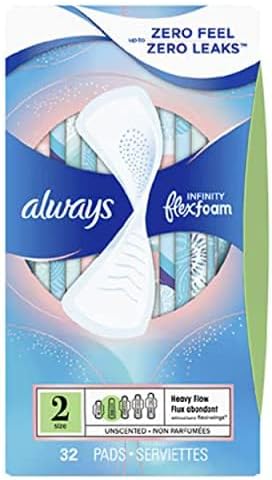 Photo 1 of Always Infinity Pads - Heavy Flow without Wings Unscented , 32 Count (Pack of 1)
