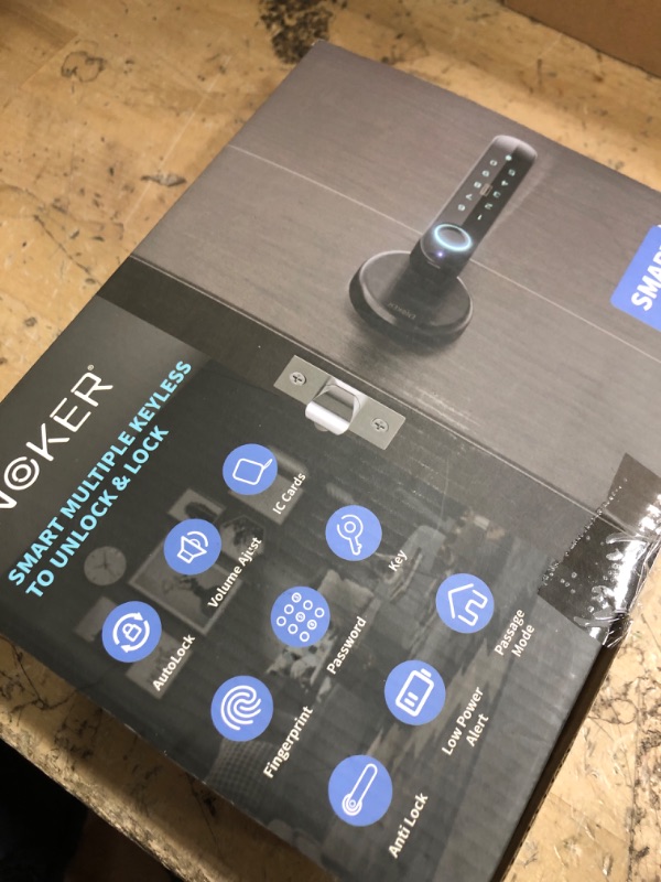 Photo 1 of *MISSING HARDWARE AND LOCK* Smart Fingerprint Door Lock Knob - ENOKER Keypad Door Lock with Handle 5 in 1 with APP/IC Cards/Passcodes/Keys/100 Fingerprints Biometric Electroinc Keyless Entry Lock for Bedroom Home Hotel Office