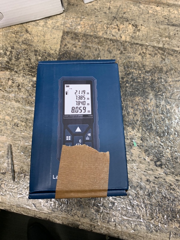 Photo 1 of Laser Measure 165ft DT50 Laser Distance Meter 50M, Portable Handle Digital Measure Tool Range Finder, Larger Backlit LCD 4 Line Display IP54 Shockproof