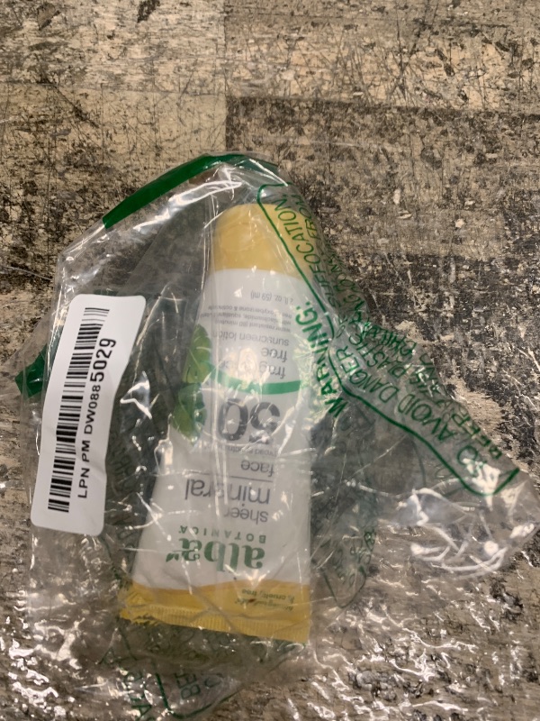 Photo 1 of Alba Botanica Sunscreen for Face, Fragrance-Free Sheer Mineral Face Sunscreen Lotion, Broad Spectrum SPF 50, Water Resistant and Biodegradable, 2 fl. oz. Bottle (Packaging May Vary)