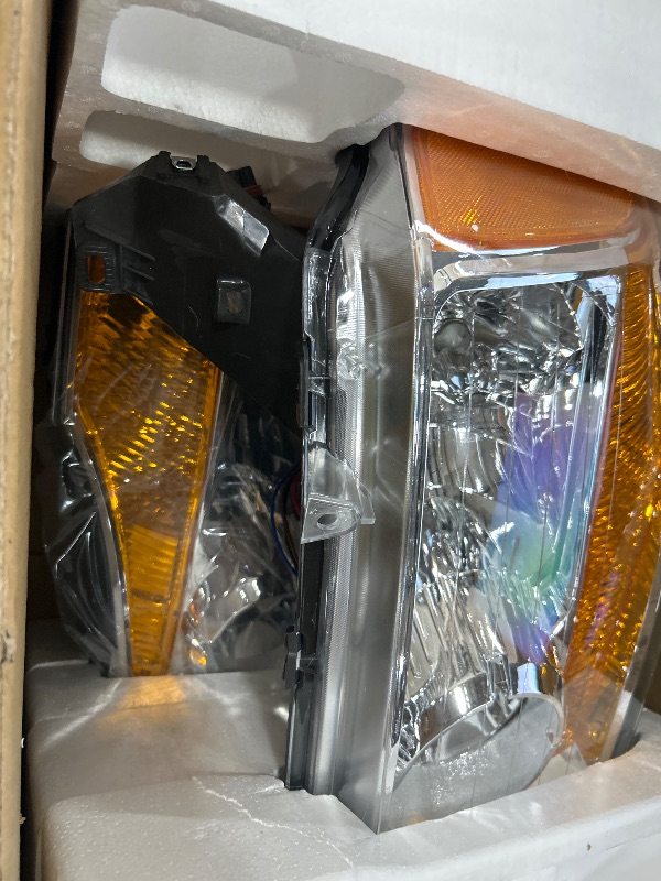 Photo 1 of AUTOSAVER88 Headlights Assembly Compatible with 2004-2015 04-15 Titan 2004 Pathfinder Armada 2005-2007 Armada Headlamp Replacement Chrome Housing Amber Reflector Pair (Passenger and Driver Side)