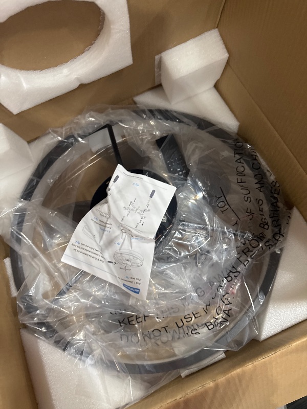 Photo 1 of VOLISUN Low Profile Ceiling Fans with Lights and Remote, Fandelier Ceiling Fan Flush Mount, 3000K-6500K Smart Bladeless LED Fan Light, Black Modern Ceiling Fans with Lights for Bedroom