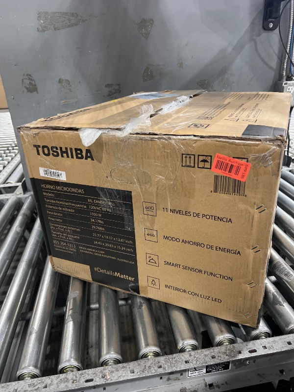 Photo 1 of *** FOR PARTS ONLY *** TOSHIBA ML-EM45PIT(BS) Countertop Microwave Oven with Inverter Technology, Kitchen Essentials, Smart Sensor, Auto Defrost, 1.6 Cu.ft, 13.6" Removable Turntable, 33lb.&1250W, Black Stainless Steel
