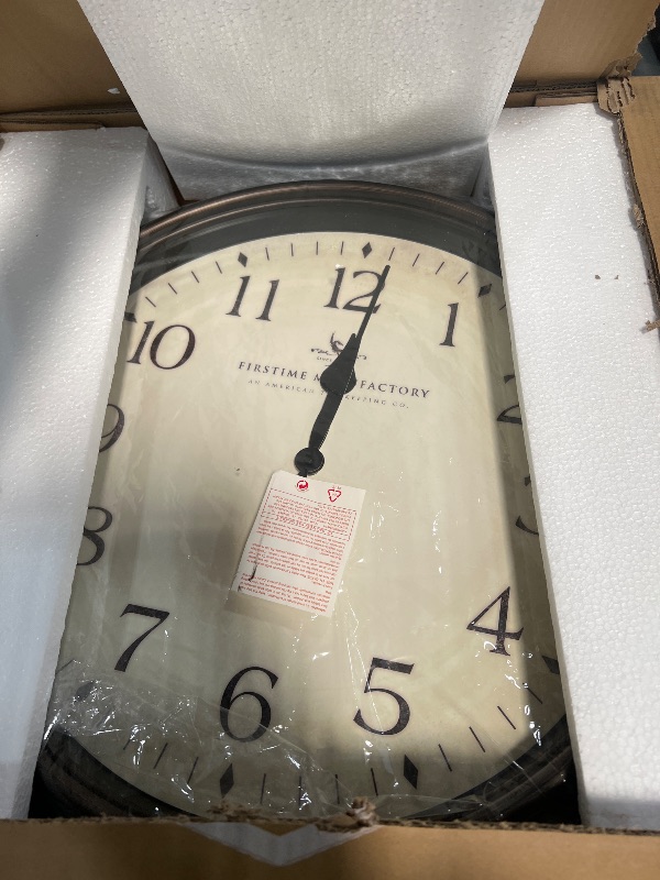 Photo 1 of (broken)(sold for parts)(repair) FirsTime & Co. Bronze Avery Whisper Wall Clock, Large Vintage Decor for Living Room, Home Office