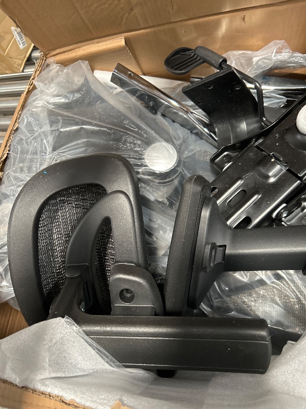 Photo 1 of ***FINAL SALE MISSING COMPONENTS TO ASSEMBLE FOOT REST/ PARTS ONLY ITEM*** Ergonomic Office Chair, 3-Level Tilt Backrest, 3D Headrest & Armrest and Retractable Footrest, Mesh Breathable SGS Class 4 Gas Clylinder, Dark Grey and Black