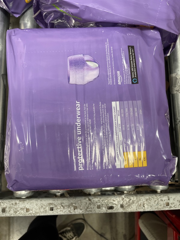 Photo 1 of Amazon Basics Incontinence Underwear for Women, Protective, Disposable, Postpartum, Maximum Absorbency, XX-Large, Lavender, 14 Count