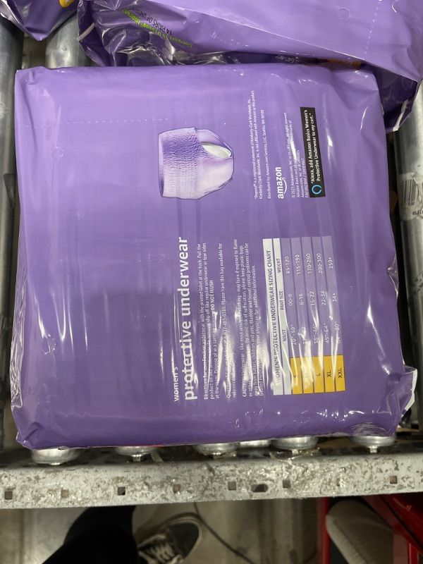Photo 1 of Amazon Basics Incontinence Underwear for Women, Protective, Disposable, Postpartum, Maximum Absorbency, XX-Large, Lavender, 14 Count
