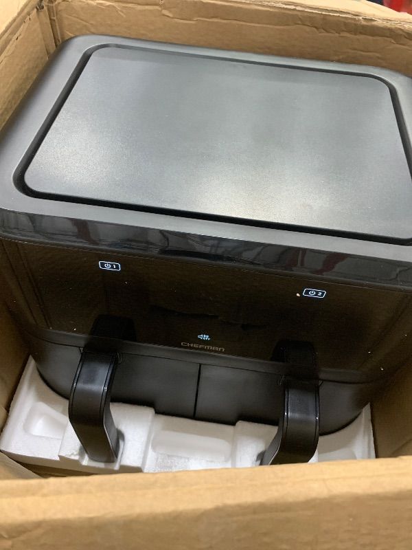 Photo 1 of (used)(see images)Chefman 6 Quart Dual Basket Air Fryer - Digital Touchscreen, Smart Sync Finish, Hi-Fry, Auto Shutoff