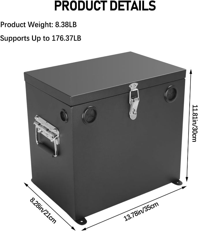 Photo 1 of (USED/FAIR) Sidasu Stainless Steel 12V Car/RV/Marine Battery Box - Black Battery Relocation Kit for Trailer, Boat, Trolling Motor (27 Series)