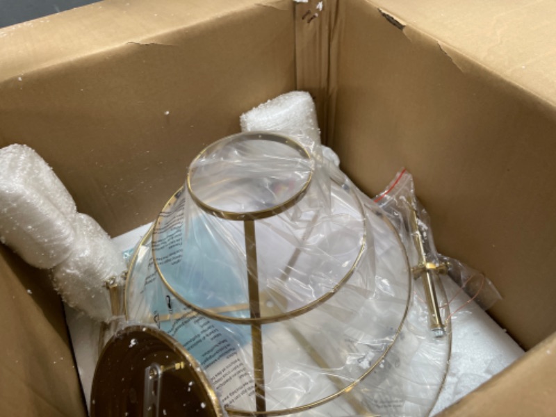Photo 1 of ***FINAL SALE MISSING PARTS PARTS ONLY ITEM*** CVKASH 5 -Lights Crystal Gold Chandelier Fixture Modern Semi Flush Mount Ceiling Light with E12 Ceiling Lighting for Bedroom Living Room Kitchen Hallway Dining Room,D15.35 x H20.07