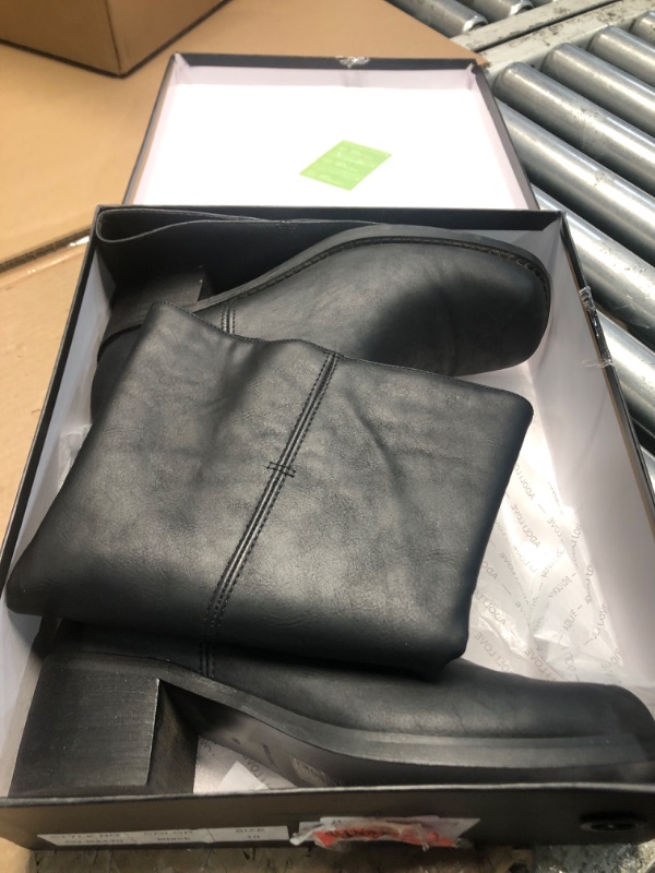Photo 1 of Adolilove Mid Calf Boots for Women Chunky Block Heel Women’s Tall Boots Square Toe Comfortable Casual Boots Low Heel Trendy Stylish Boots, Black, Size 10