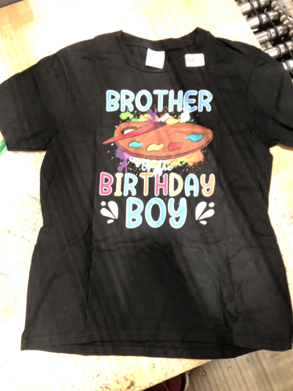 Photo 1 of "BROTHER BIRTHDAY BOY" BLACK T-SHIRT MEDIIUM 