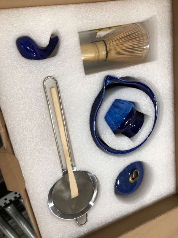 Photo 1 of *BIG BOWL BROKEN* Houselyla 7Pcs Matcha Whisk Set - Bamboo Matcha Whisk and Bamboo Scoop ?Whisk Bowl with Spout and Whisk Stand?Matcha Powder Caddy, Stainless Steel Sifter?Whisk Holder (Bamboo Whisk Set)