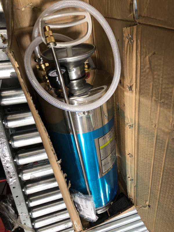 Photo 1 of *UNTESTED* LiGuVCY Heavy Duty Stainless Steel Sprayer, 2 Gallon Pump Sprayer, 8L Stainless Hand Pump Sprayer for Lawn, Garden Watering, Floor Cleaning (20 Wand & 3FT, Silver)