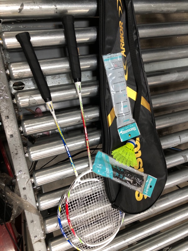Photo 1 of *MISSING ONE BIRD* Senston Badminton Rackets Set of 2 Including Badminton Bag, 2 Badminton Shuttlecock, 2 Racquet Grip - Perfect for Beginners
