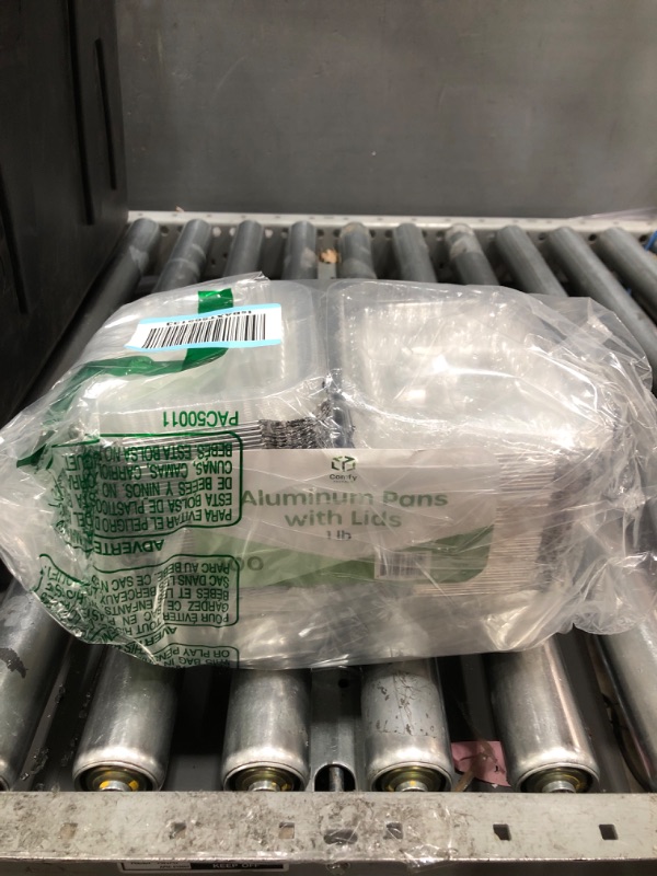 Photo 1 of *MISSING SOME* Comfy Package [100 Count 1 lb capacity, Disposable Aluminum Foil Pans, 5x4 Disposable Takeout Pans with Clear Plastic Dome Lids, Great For Baking, Cooking, Storage, and Freezing

