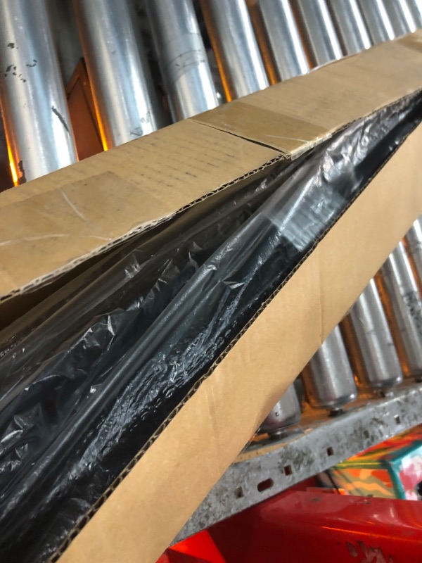 Photo 1 of Acrylic Ball Finials Curtain Rod Set?5/8" Treatment Single Curtain Rod?48 to 84 Inch?Black