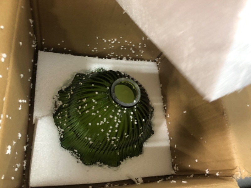 Photo 1 of *USED*Uonlytech Glass Shade Lamp, Green Floor Lampshade Replacement Vintage Bell Lampshade Light Accessories for Table Lamps Chandelier Fixture