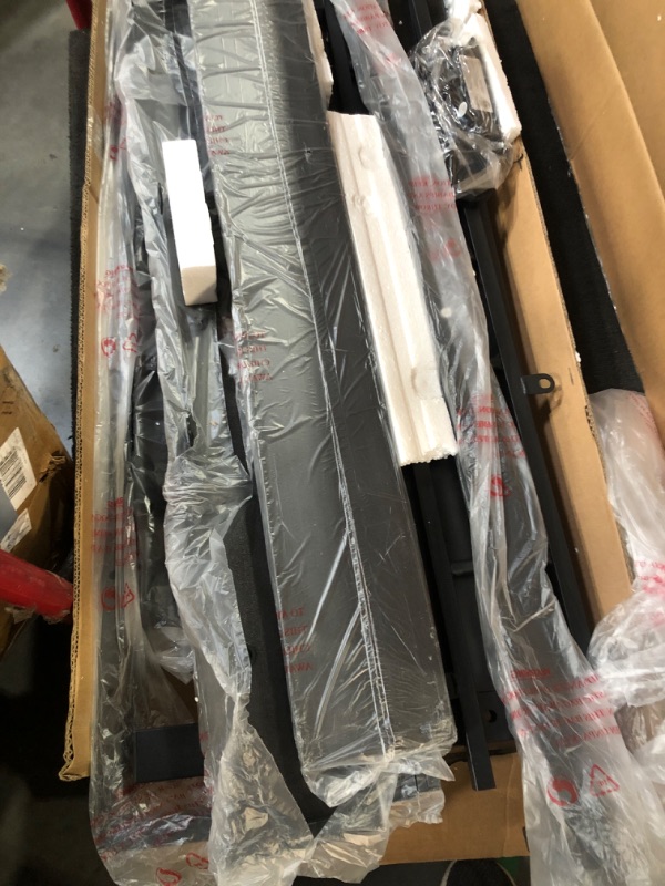 Photo 1 of ***FINAL SALE/MISSING HARDWARE***Furnulem Twin Bed Frames with Charging Station and LED Lights, Twin Size Platform Bed with Metal Slats, Wood Headboard with 2-Tier Storage Shelves, No Box Spring Needed, Black Oak