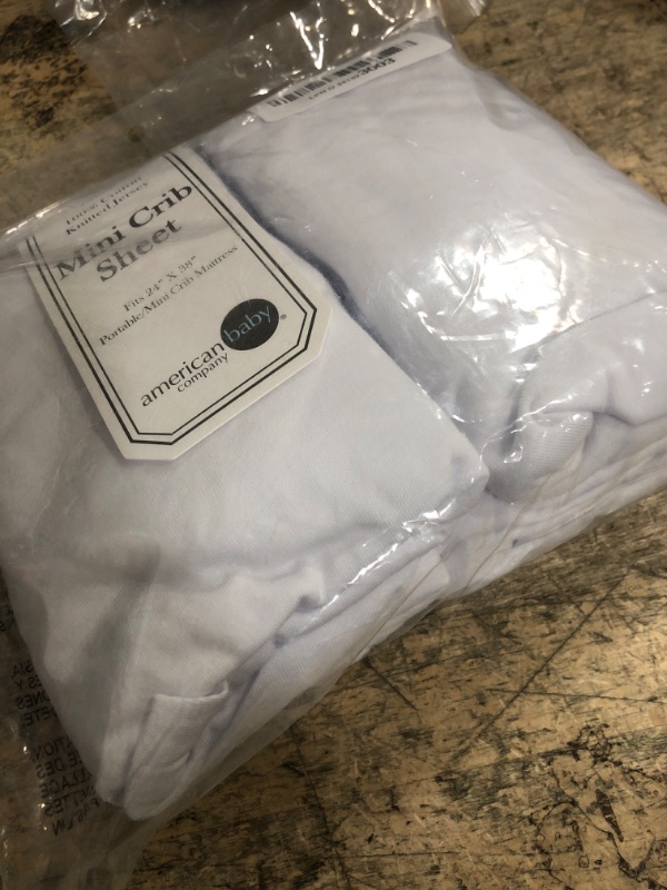 Photo 1 of American Baby Company 2 Pack Fitted Mini Crib Sheet 24" x 38", Soft Breathable Neutral 100% Cotton Jersey Portable Sheet, Snow White, for Boys and Girls, Fits Most Pack N Play Mattresses